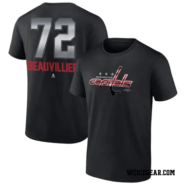 Black Men's Anthony Beauvillier Washington Capitals Midnight Mascot Logo T-Shirt