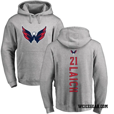 Men's Brooks Laich Washington Capitals Branded Ash Backer Pullover Hoodie