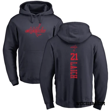 Navy Men's Brooks Laich Washington Capitals Branded One Color Backer Pullover Hoodie