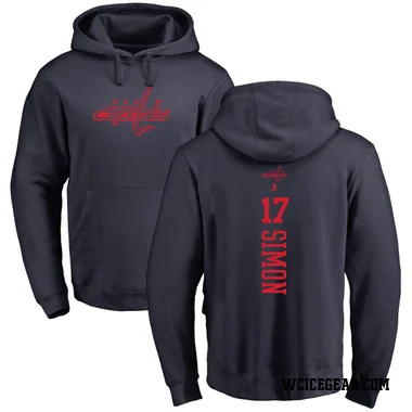 Navy Men's Chris Simon Washington Capitals Branded One Color Backer Pullover Hoodie