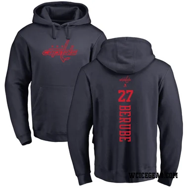 Navy Men's Craig Berube Washington Capitals Branded One Color Backer Pullover Hoodie